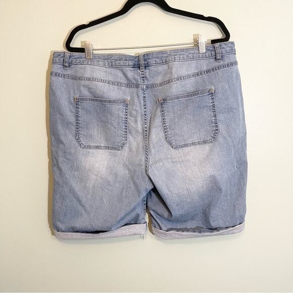 Lane Bryant Womens Stretch Mid Rise Rolled Cuffs Jeans Denim Shorts Blue Size 20 - Picture 6 of 13